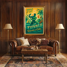 Fly Tuvalu Vintage Travel Poster PosterGoat