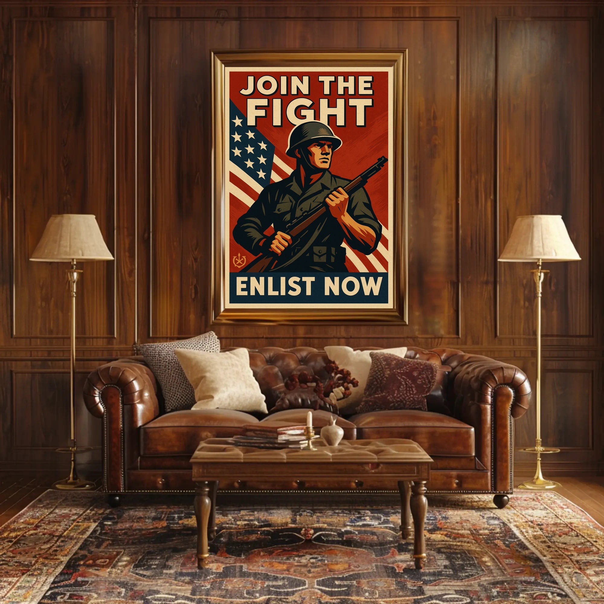 World War II Patriotic Military Recruitment Poster PosterGoat