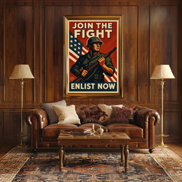 World War II Patriotic Military Recruitment Poster PosterGoat