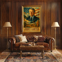 Jimmy Carter 39th President of the United States Layered Digital Collage Poster