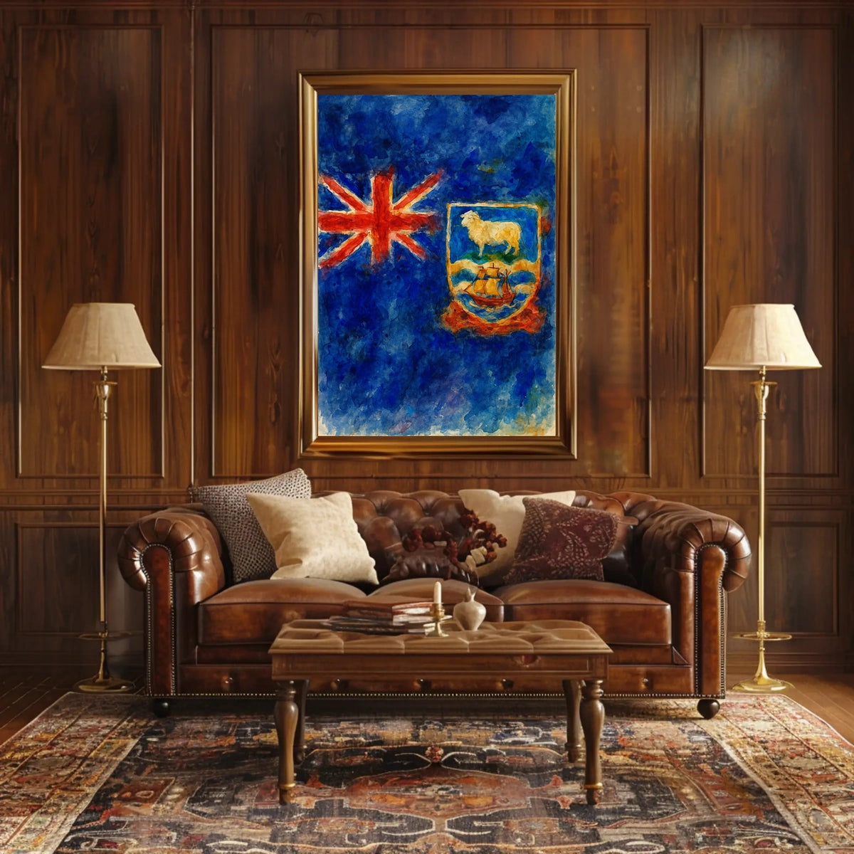 Falkland Islands Flag Watercolor Art Poster