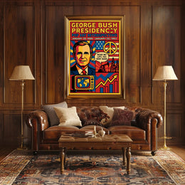George Bush Presidency Pop Art Retrospective Poster PosterGoat