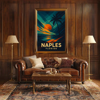 Naples Florida Sunset Vibes Poster Wall Art 18x24 Inches