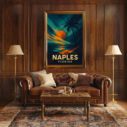 Naples Florida Sunset Vibes Poster Wall Art 18x24 Inches