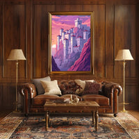 Mystical Castle on Cliffside Fantasy Poster