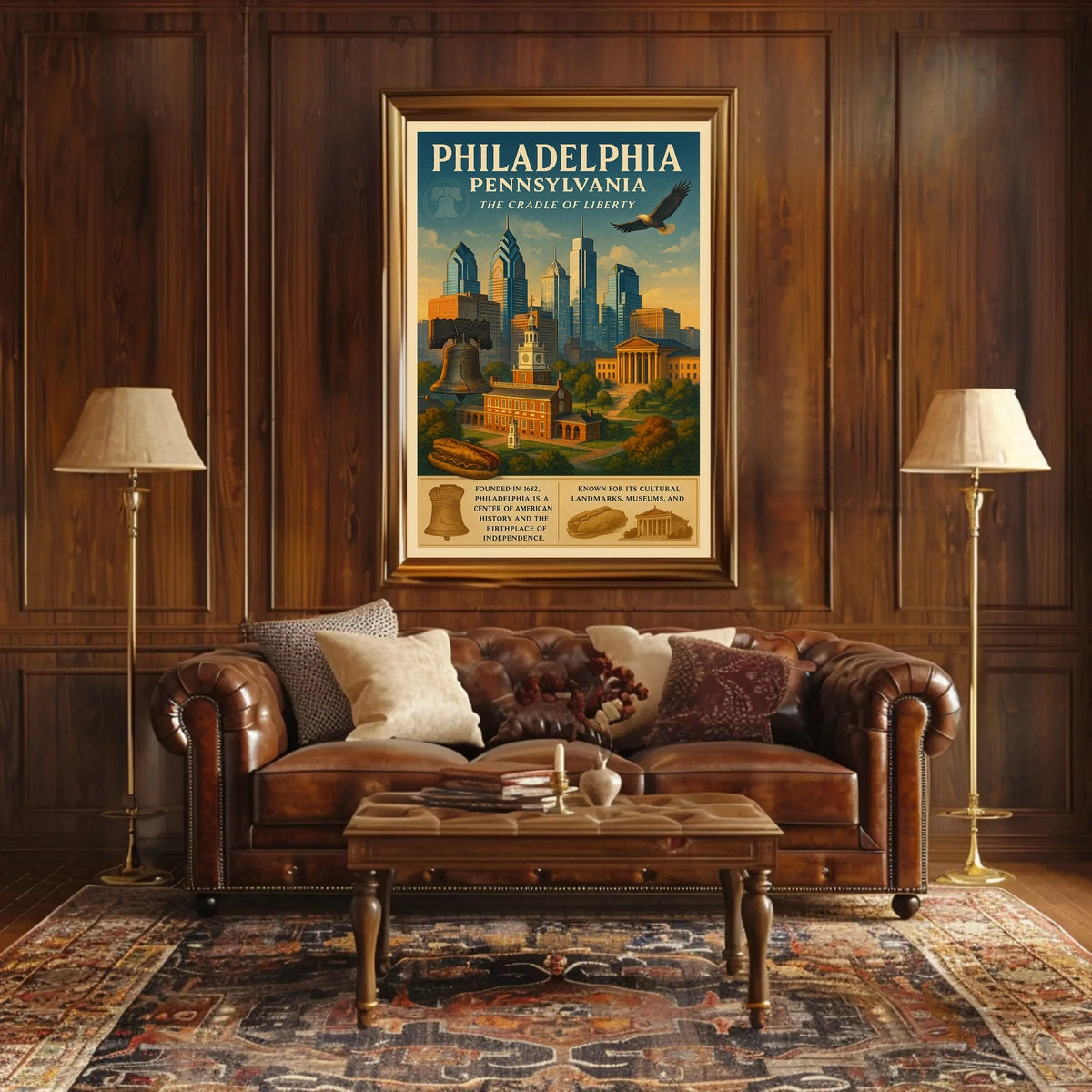 Philadelphia Heritage Vintage Poster: Liberty and Culture