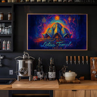 Lotus Temple India Travel Poster Art Print