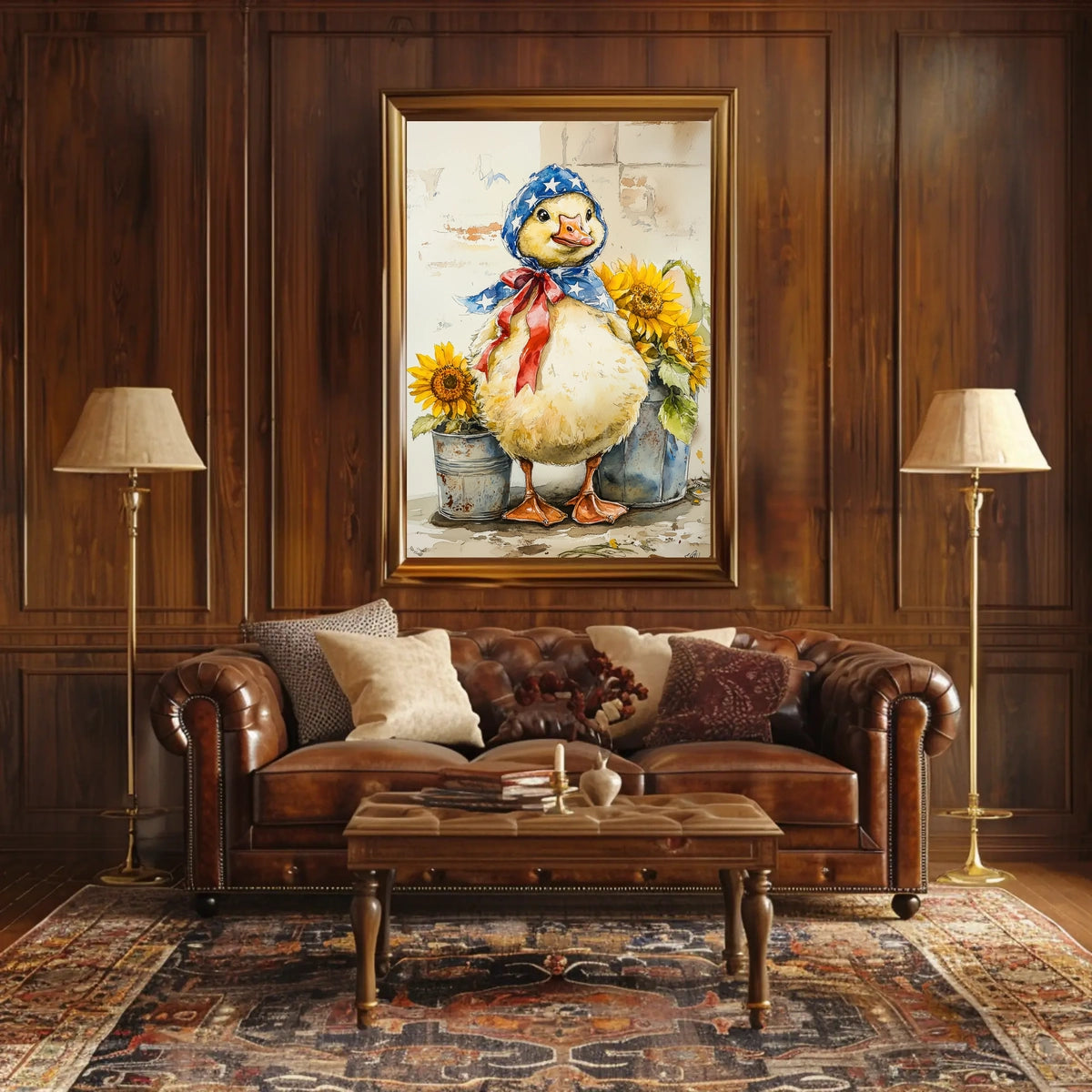 Chubby Goose With Star Spangled Blue Bonnet Poster