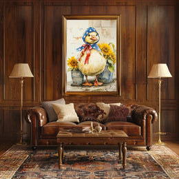 Chubby Goose With Star Spangled Blue Bonnet Poster
