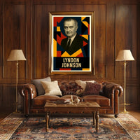 Lyndon B. Johnson 36th President of the United States Abstract Pop Poster