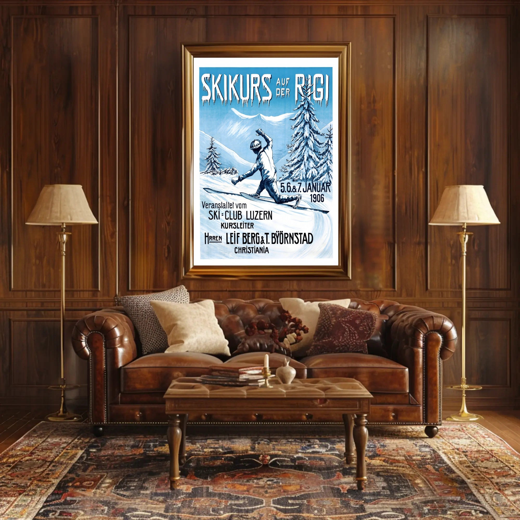Ski Course on Mount Rigi Poster PosterGoat