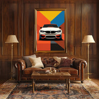 Bold and Dynamic Automotive Art Poster PosterGoat