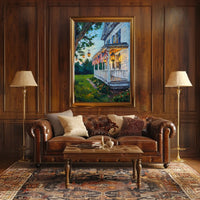 Vintage Rustic White Wooden House Wall Art Decor Poster