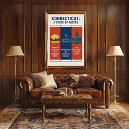 Connecticut A State Of Firsts Poster