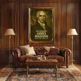 James Madison 4th President of the United States Damaged Photograph Poster