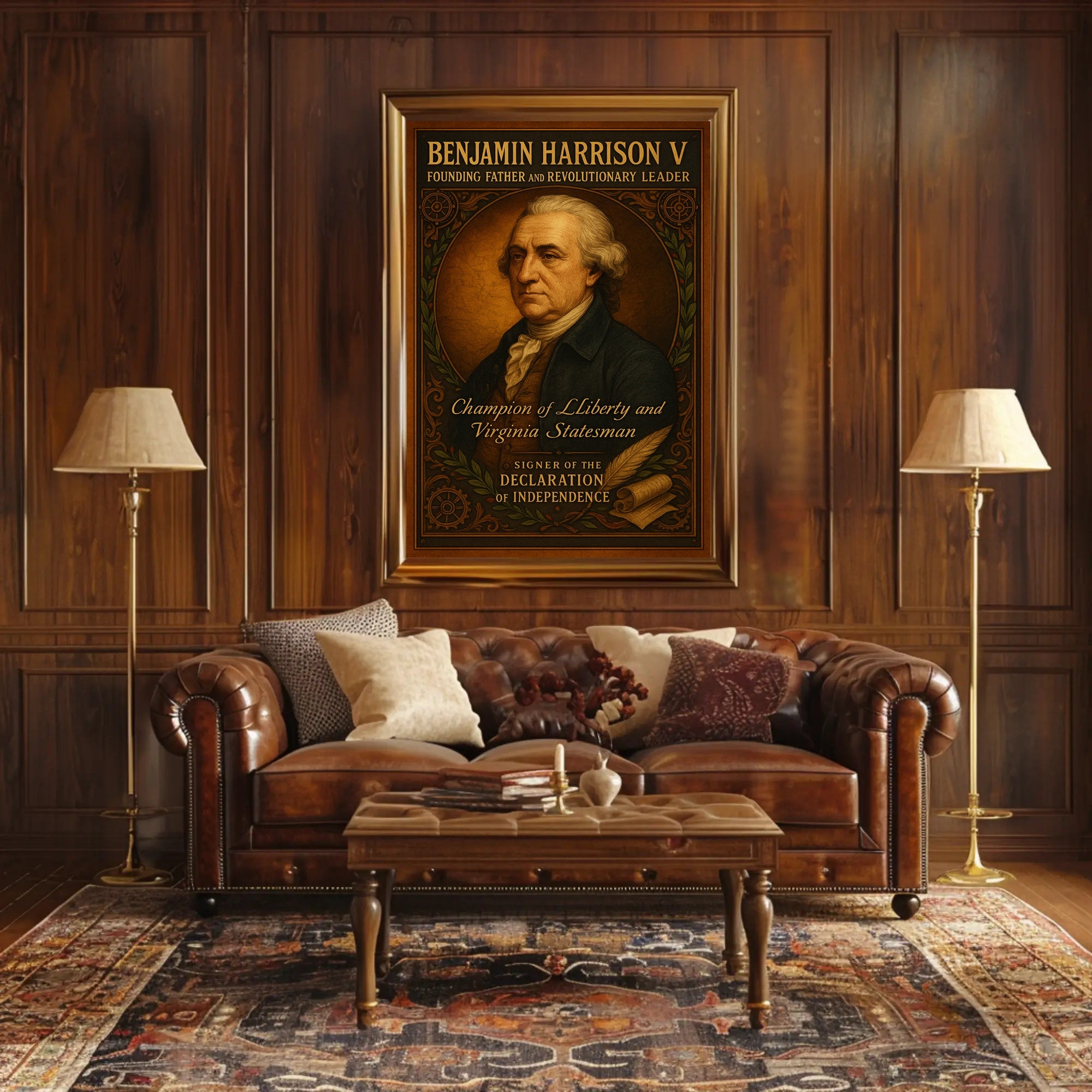 Benjamin Harrison V Founding Father Poster