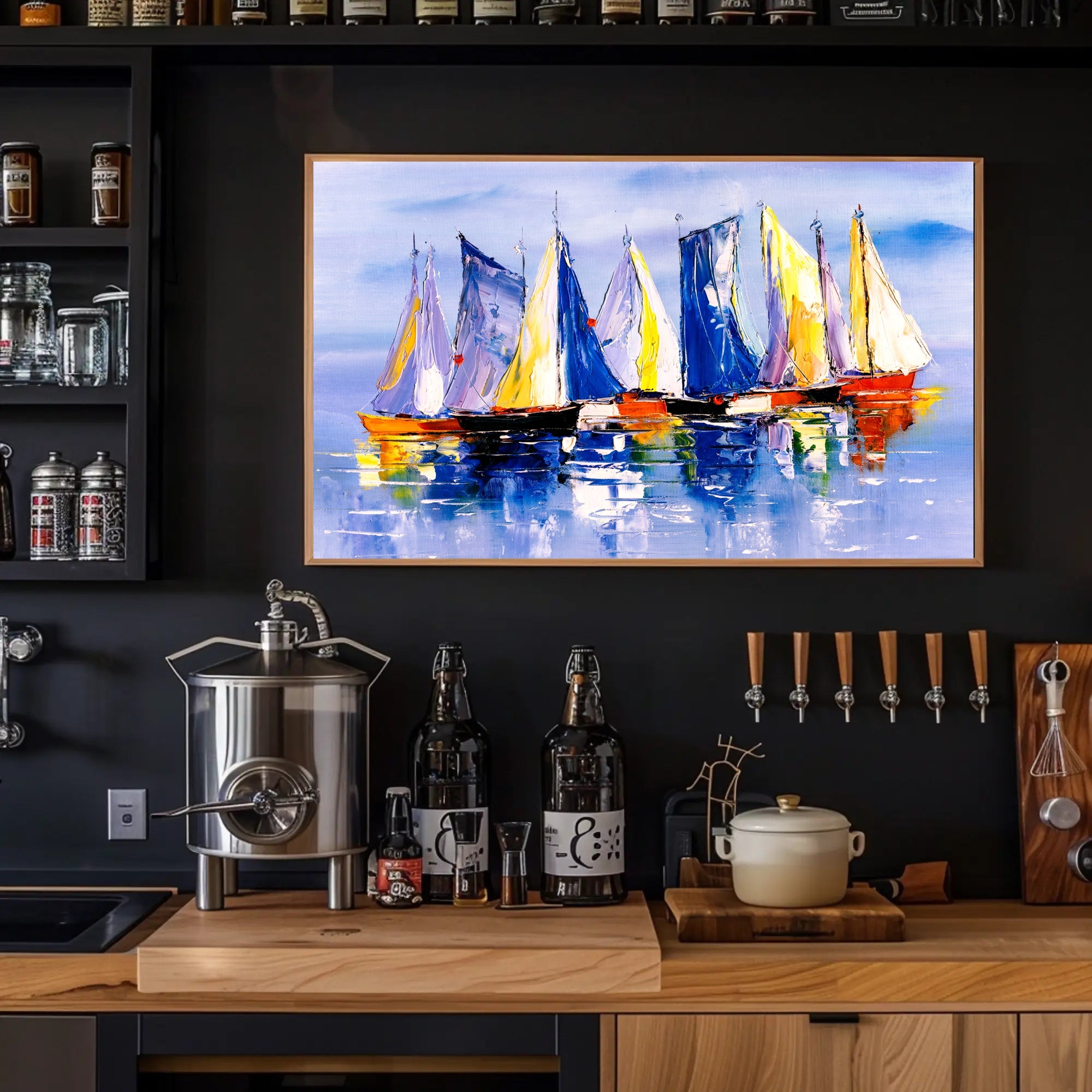 Vibrant Sailing Vessels Poster