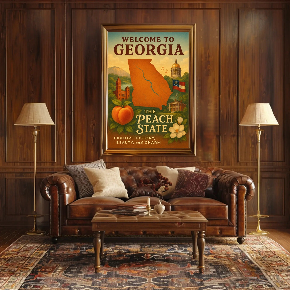 Georgia Peach State Scenic Home Decor Poster
