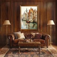 Renaissance Europe scene: Picturesque canal cultural heritage poster