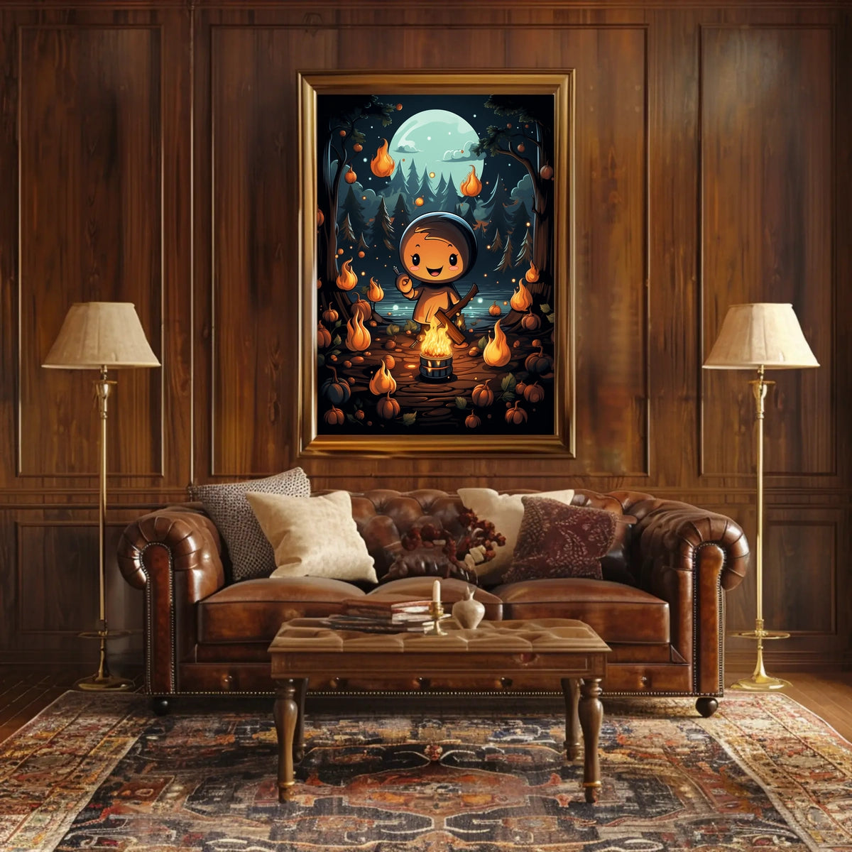 Enchanted Forest Campfire Poster
