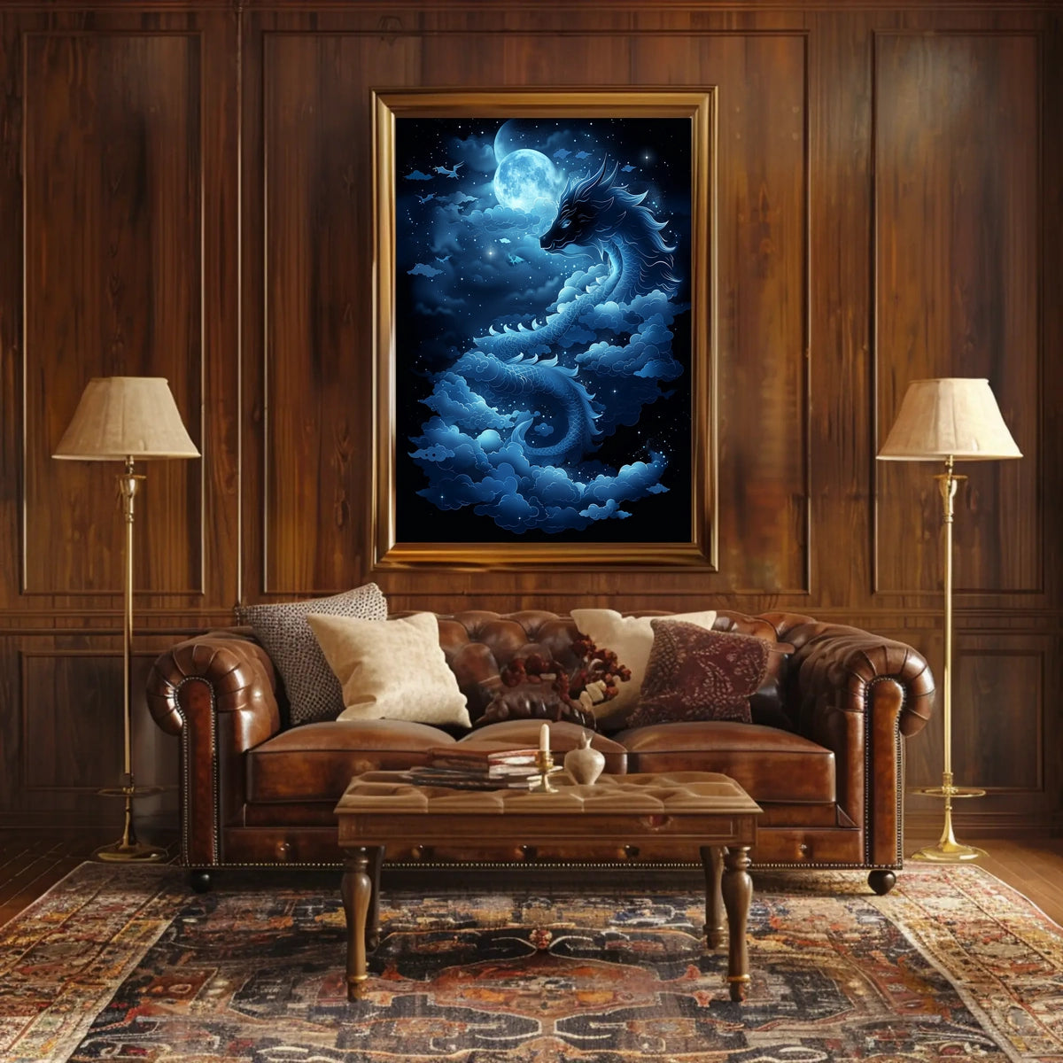 Mystical Dragon Celestial Fantasy Art Poster