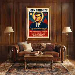 John F. Kennedy Inspirational Leadership Historical or Presidential Poster