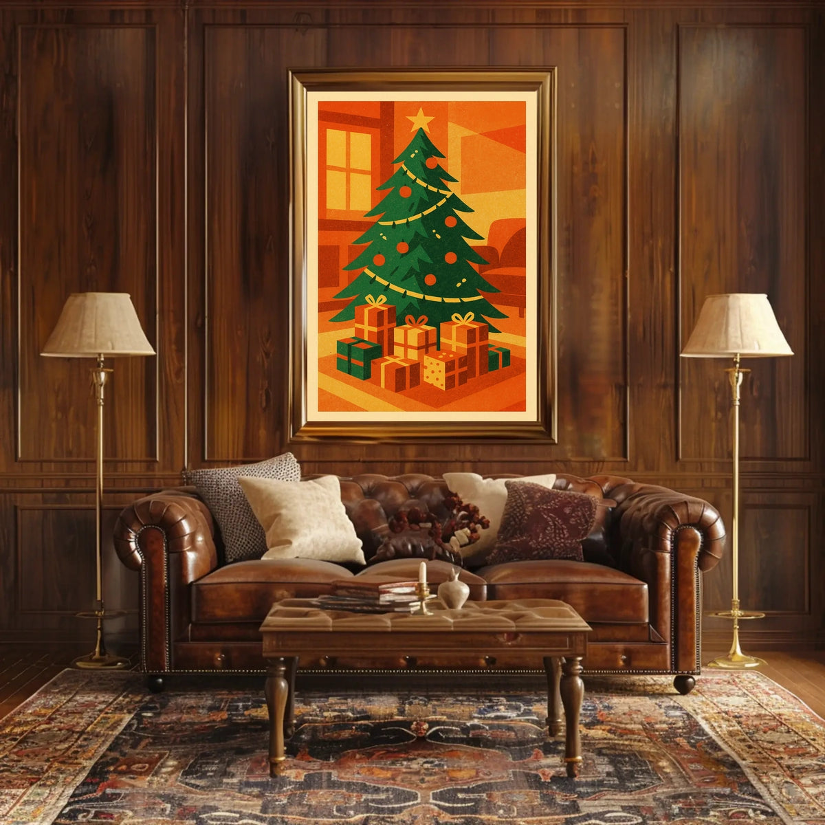 Festive Christmas Scene Poster