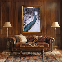 Serene Winter River Landscape - National Park Poster