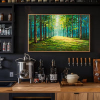 Serene Forest Pathway Impressionistic Art Poster