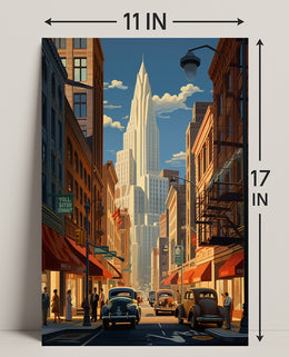 Vintage Cityscape Vintage Poster PosterGoat