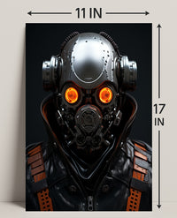 Futuristic Cyborg Portrait Poster PosterGoat