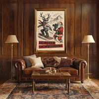 Reindeer Snowboarding Extravaganza Poster