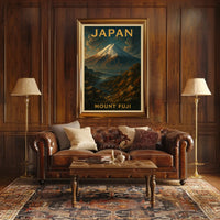 Mount Fuji Travel Adventure Vintage Poster