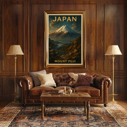 Mount Fuji Travel Adventure Vintage Poster