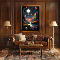 Cosmic Dreamscape: Vibrant Futuristic Sci-Fi Poster