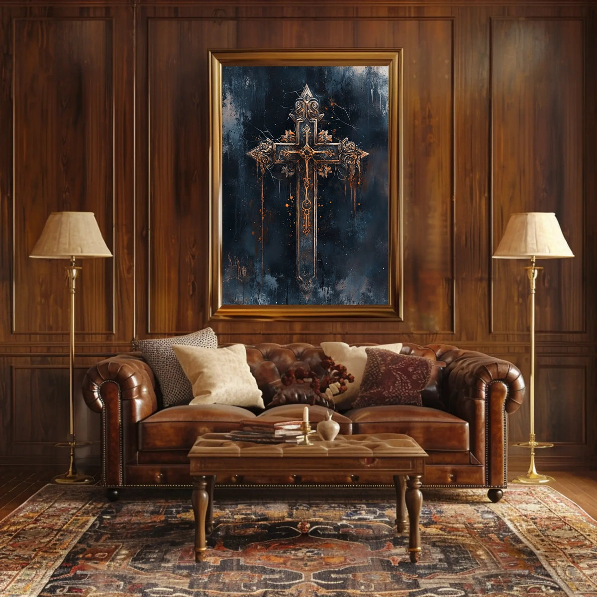 Intricate Gothic Design Cross Cultural Heritage Poster