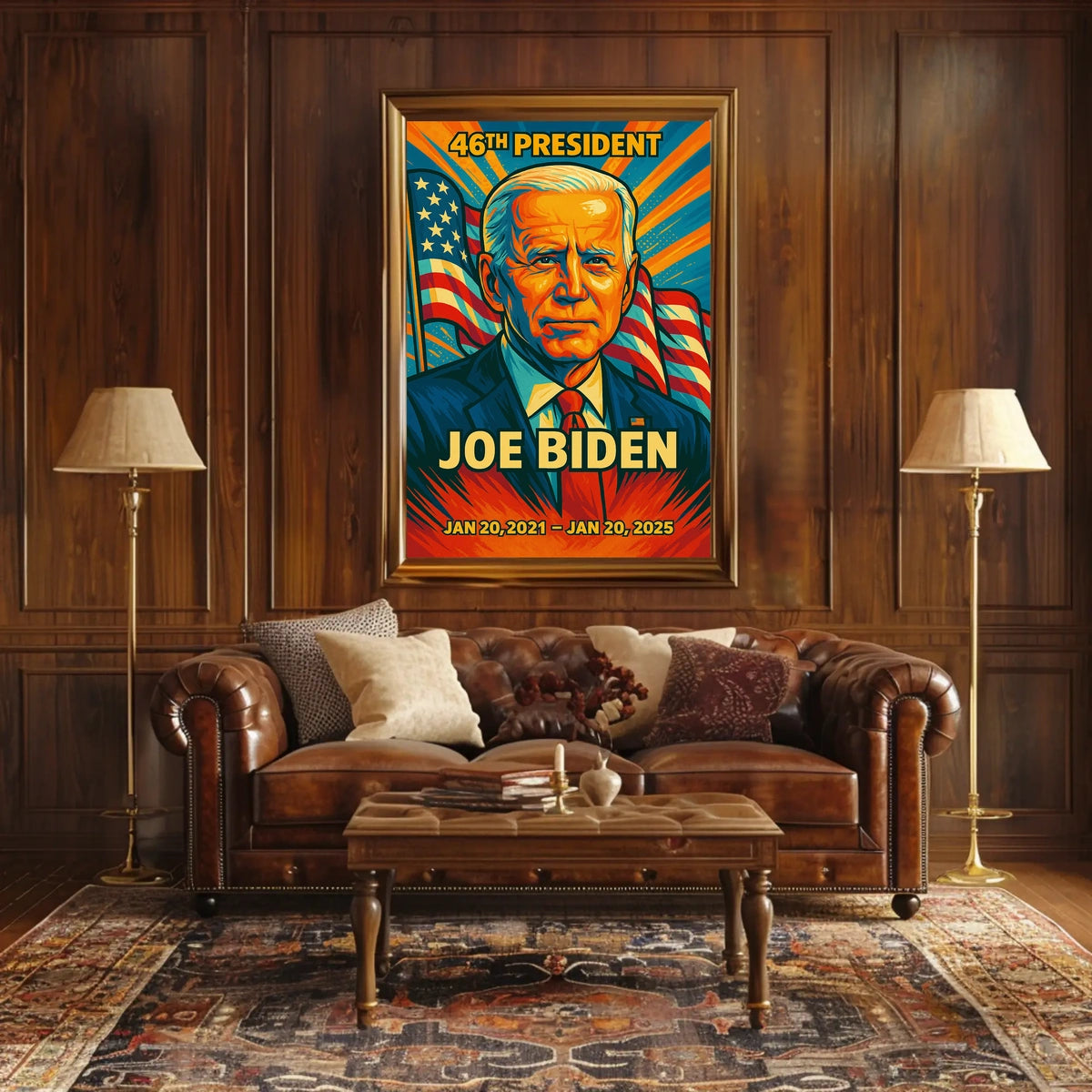 Joe Biden 46th President of the United States Colorful Comic Book Style Poster