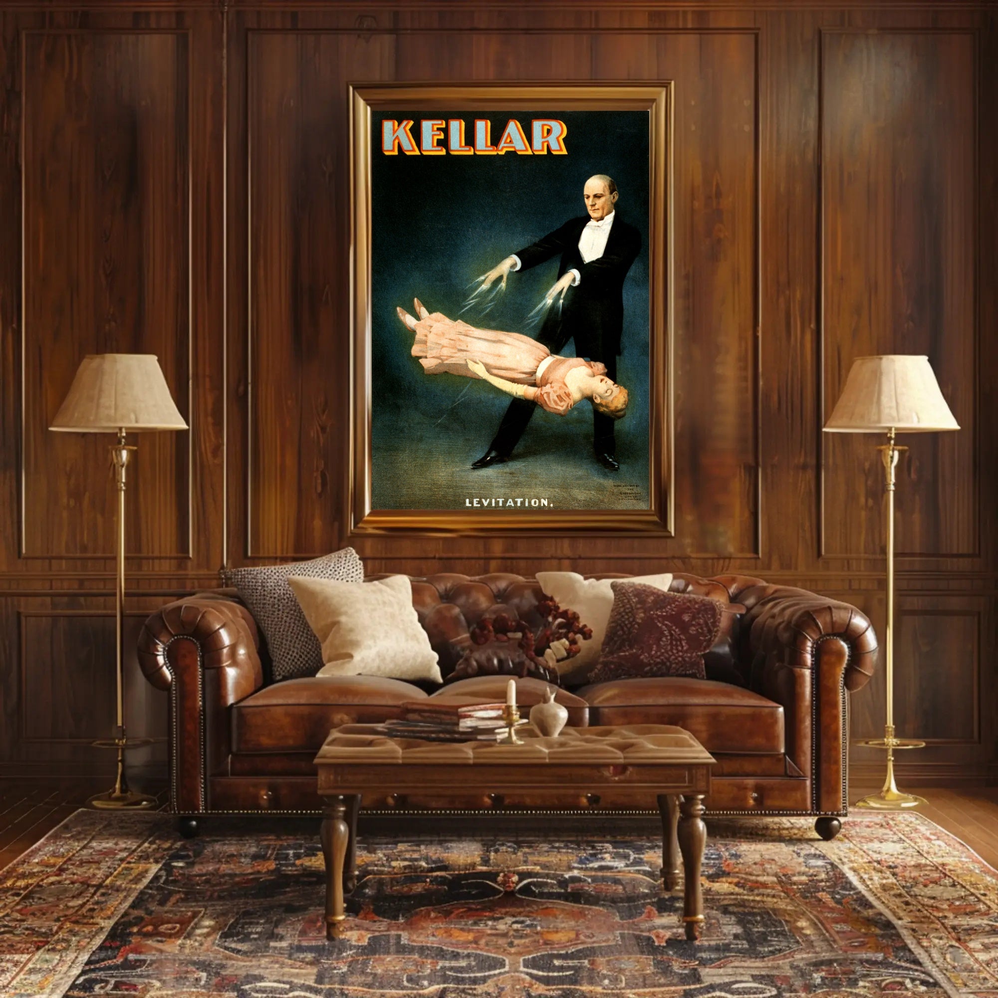 Kellar Classic Levitation Magic Show Vintage Artistic Poster