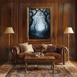 Mysterious and Eerie Forest Scene Artistic Poster