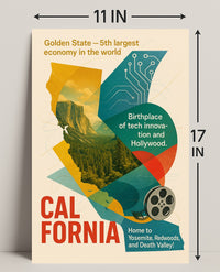 California Golden State Wall Art Print PosterGoat