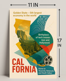 California Golden State Wall Art Print PosterGoat