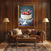 patriotic cake with white icing Poster