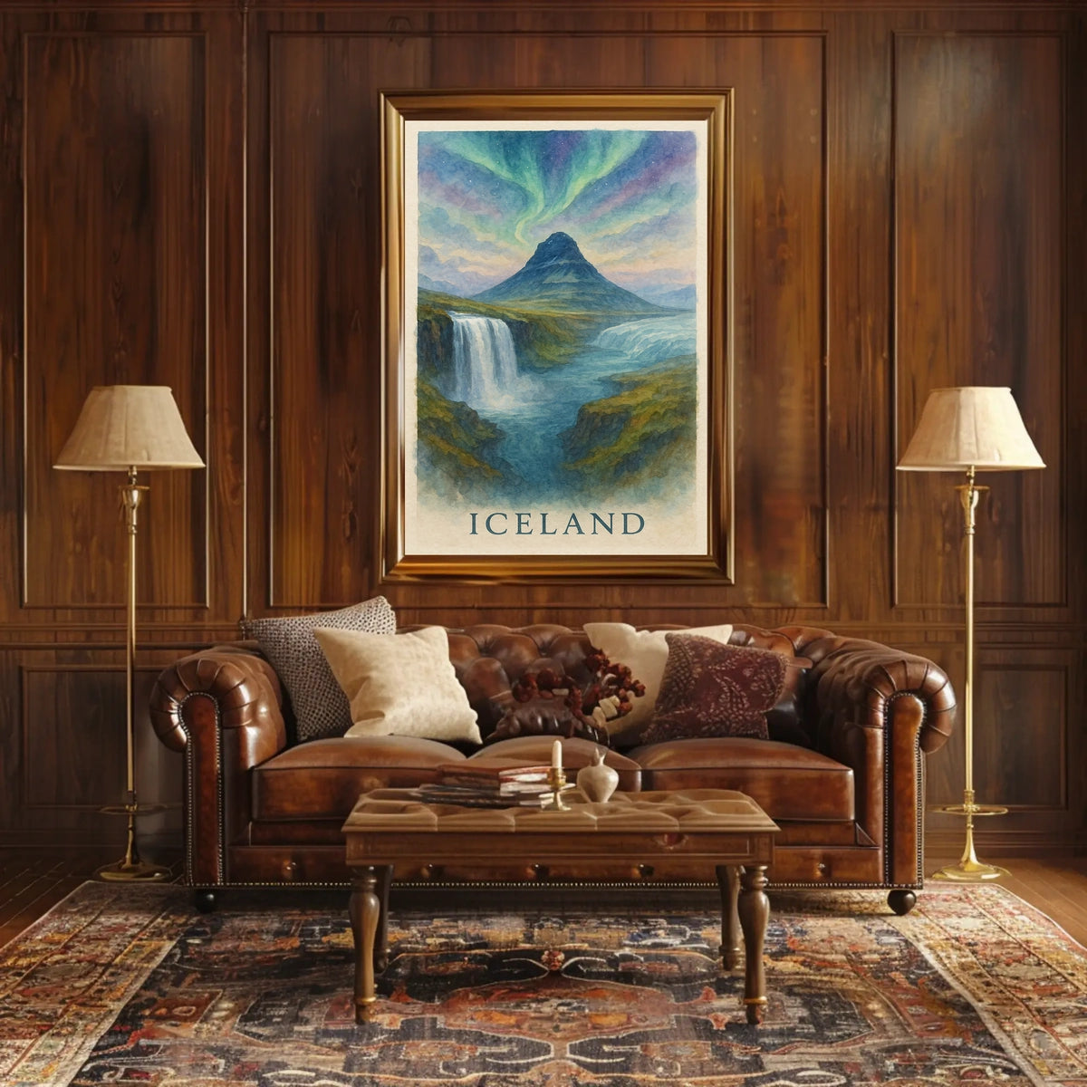 Enchanting Iceland Watercolor Poster