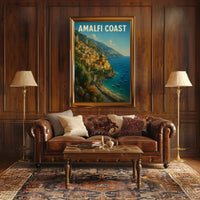 Amalfi Coast Poster Wall Art for Coastal Decor Lovers
