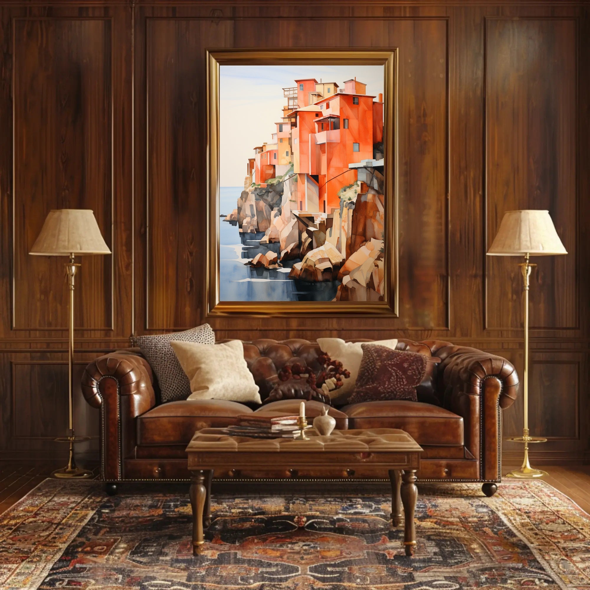 Coastal Cliffside Homes Poster