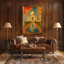 Taj Mahal Vibrant Art Print Cultural or Heritage Poster