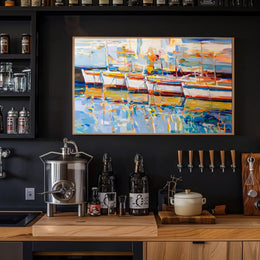 Vibrant Harbor Reflections Poster