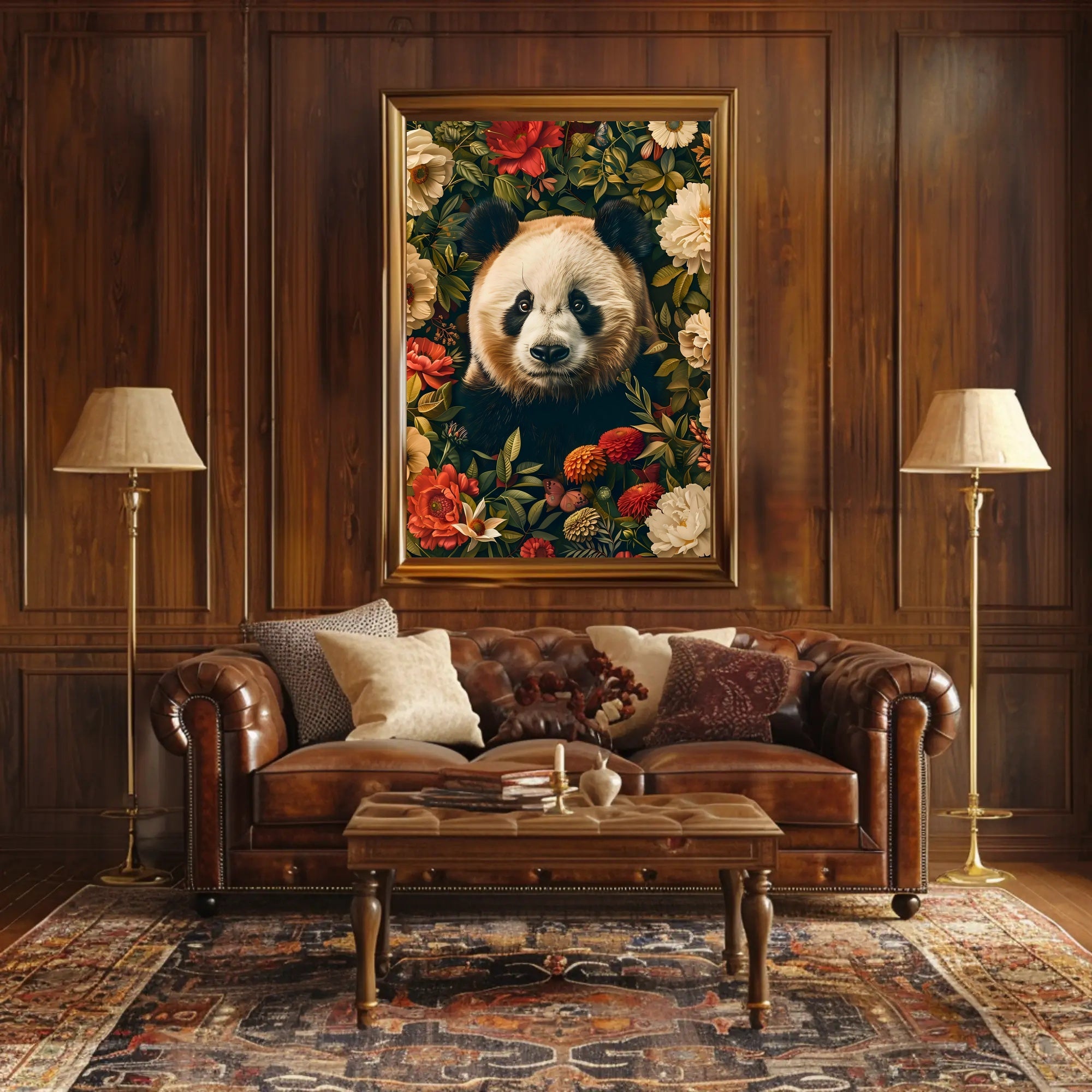 Panda in Bloom Wall Art Decor Print