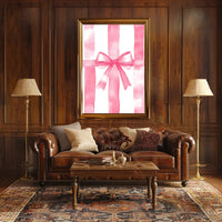 Pink Ribbon Gift Design Decorative Poster Wall Art
