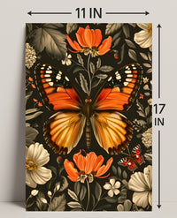 Vibrant Butterfly and Flowers Decorative Animal Poster